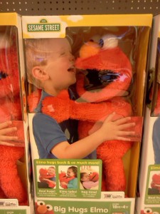 OMG!!!! When I rounded the corner and saw this it actually looks like a kid is in the box with Elmo.  It's just creepy beyond creepy.  I don't think this is going to help Sesame Street or Elmo people.  