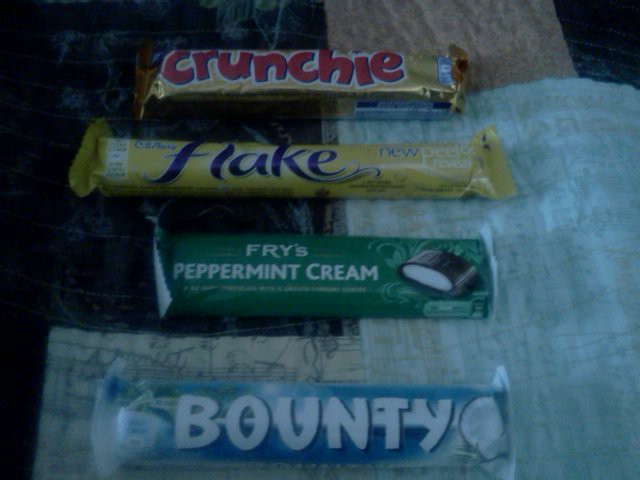 My British candy haul from Lolli and Pops.  I hadn't had a Crunchie par in almost 40 years! 